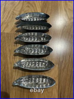 Rare antique peas in a pod tin candy molds set of 6