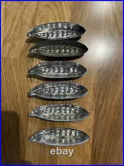 Rare antique peas in a pod tin candy molds set of 6