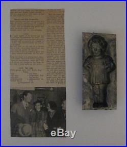 SHIRLEY TEMPLE 1930'S ANTIQUE METAL CHOCOLATE CANDY MOLD with MAGAZINE PHOTO