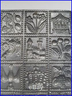 SPRINGERLE GERMAN COOKIE MOLD Scenes Pewter Type Chocolate Candy Mold. Antique