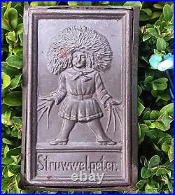 STRUWWELPETER vtg tin mold anton reiche antique chocolate candy bar german book