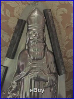 Saint Nicholas Antique CHOCOLATE MOLD Marked DE LILLE BRUGGE Christmas