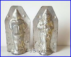 Santa Clause Toy tin chocolate mold Antique vintage metal mould Father Christmas