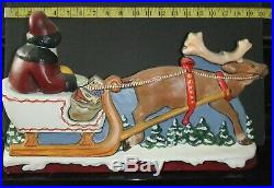 Santa and sleigh f/ antique chocolate mold, commercial grade, PC 18 1/2 X 10