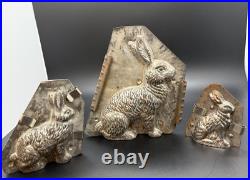 Set of 3 ANTIQUE Tin Rabbit Chocolate Molds GRADUATED (Small, Medium, Large) Set of 3 ANTIQUE Tin Rabbit Chocolate Molds GRADUATED (Small, Medium, Large)