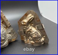 Set of 3 ANTIQUE Tin Rabbit Chocolate Molds GRADUATED (Small, Medium, Large) Set of 3 ANTIQUE Tin Rabbit Chocolate Molds GRADUATED (Small, Medium, Large)