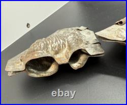Set of 3 ANTIQUE Tin Rabbit Chocolate Molds GRADUATED (Small, Medium, Large)