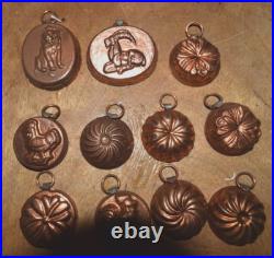 Set of 41 Vintage Copper Mini Molds some Birth Gramm
