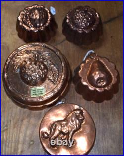 Set of 41 Vintage Copper Mini Molds some Birth Gramm