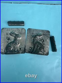 Sitting Rabbit 2 Piece Metal Chocolate Mold With 3 Clips 3 6626
