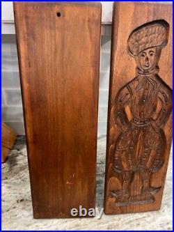 Springerle Wooden Antique Cookie Board Molds Stamp Press Man & Woman Dutch