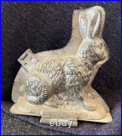 Superb Antique Hare Rabbit Chocolate Mold Vintage Metal Sprung