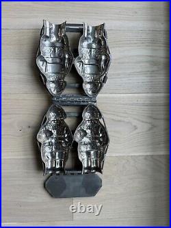 T. C. Weygandt New York USA Double Santa Claus Metal Chocolate Candy Mold Hinged