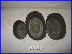 Thistle, 3 Fruit & Pear Pudding Mold Set! Tin Jelly Cake Food Rare Antique