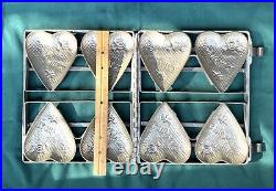 Tin Chocolate Mold Valentine Heart Metal Antique Vintage 4