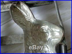 Two 6.5 Tall EASTER BUNNY Antique Vintage ANTON REICHE Chocolate Mold Rabbit