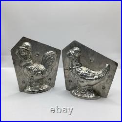 Two Antique Metal Easter Mr. & Mrs. Pheasant Chocolate Mold Germany Van Emden Two Antique Metal Easter Mr. & Mrs. Pheasant Chocolate Mold Germany Van Emden