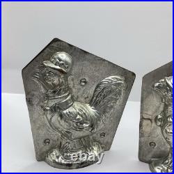 Two Antique Metal Easter Mr. & Mrs. Pheasant Chocolate Mold Germany Van Emden Two Antique Metal Easter Mr. & Mrs. Pheasant Chocolate Mold Germany Van Emden
