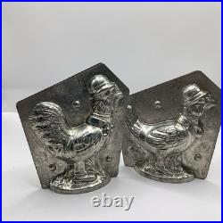 Two Antique Metal Easter Mr. & Mrs. Pheasant Chocolate Mold Germany Van Emden Two Antique Metal Easter Mr. & Mrs. Pheasant Chocolate Mold Germany Van Emden