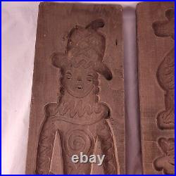 Two Vintage German Handcarved Springerle Cookie Molds Farmer & Animals 23