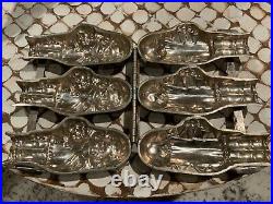 VERY RARE ANTIQUE 1920s TRIPLE FLOWER GIRL CHOCOLATE MOLD GERMANY EXCELLENT