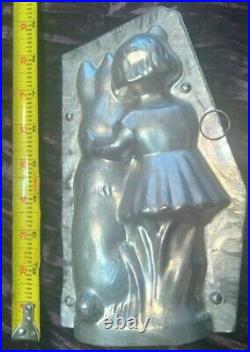 VERY RARE ANTON REICHE Antique 8 Girl and EASTER BUNNY Chocolate Mold 24221