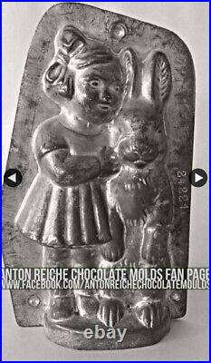 VERY RARE ANTON REICHE Antique 8 Girl and EASTER BUNNY Chocolate Mold 24221