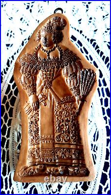 VERY RARE Springerle Butter Cookie Paper Cast Stamp Press Mold FILIGREE LADY