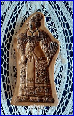 VERY RARE Springerle Butter Cookie Paper Cast Stamp Press Mold FILIGREE LADY