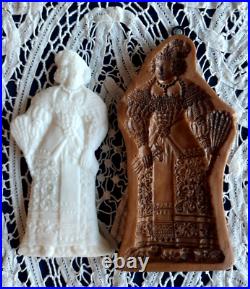 VERY RARE Springerle Butter Cookie Paper Cast Stamp Press Mold FILIGREE LADY