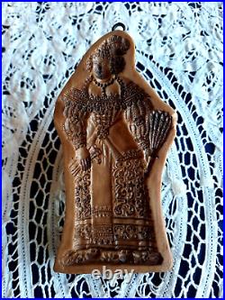 VERY RARE Springerle Butter Cookie Paper Cast Stamp Press Mold FILIGREE LADY