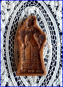 VERY RARE Springerle Butter Cookie Paper Cast Stamp Press Mold FILIGREE LADY