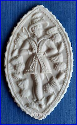 VERY RARE Springerle Butter Cookie Paper Casting Stamp Press Mold THISTLE LAD