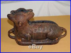 Vintage Antique Kithchen 11 X 8 2 Piece Cast Iron Chocolate Mold Of A Lamb