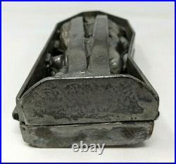 VTG Antique Hinged Metal Easter Bunny Rabbit Basket Chocolate Candy Mold KP21