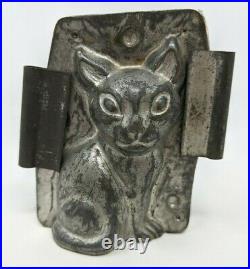 VTG Antique Letang Fils Metal Halloween Cat Kitten #4078 Chocolate Mold KP21