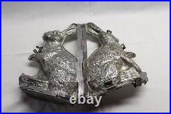 Very Large 12' Rabbit Bunny Metal Hinge Vintage Chocolate Mold Antique