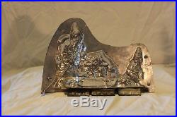Very Rare Antique/Vintage Chocolate Mold of a Gnome Pulling Santa's Sled no. 181