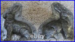 Vintage 7-1/2 Sitting Bunny Rabbit 2-Part Candy Chocolate Mold H Walter Germany