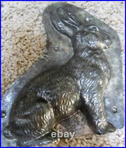 Vintage 7-1/2 Sitting Bunny Rabbit 2-Part Candy Chocolate Mold H Walter Germany