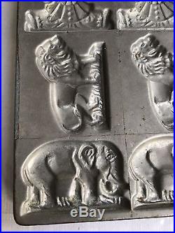 Vintage American Chocolate Mould NY Candy tray (8) Different Circus Molds