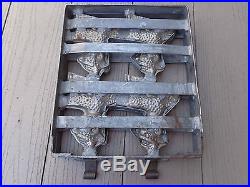 Vintage Antique (4) Lambs Easter Metal Chocolate Candy Metal Hinged Caged Mold