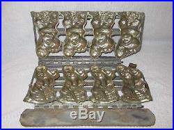 Vintage Antique 4 Santa Hinged and clipped Chocolate Mold