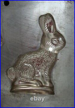 Vintage Antique Agathon Easter Bunny Rabbit Metal Chocolate Candy Mold
