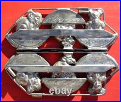 Vintage Antique Chocolate Mold Anton Reiche Animals on Rockers Hinged Monkey