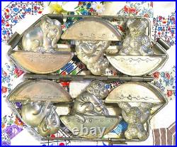 Vintage Antique Chocolate Mold Anton Reiche Animals on Rockers Hinged Monkey