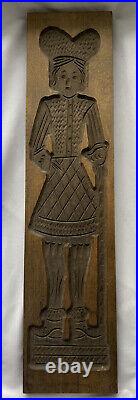 Vintage Antique Dutch Man Cookie Mold Hand Carved Wood 23.5 H Gingerbread