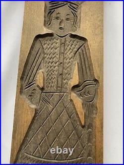 Vintage Antique Dutch Man Cookie Mold Hand Carved Wood 23.5 H Gingerbread