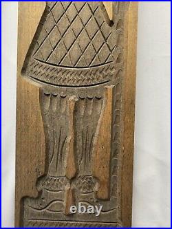 Vintage Antique Dutch Man Cookie Mold Hand Carved Wood 23.5 H Gingerbread