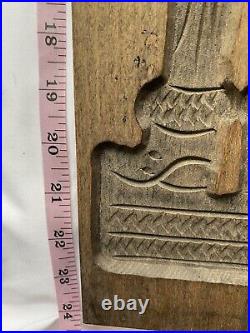 Vintage Antique Dutch Man Cookie Mold Hand Carved Wood 23.5 H Gingerbread